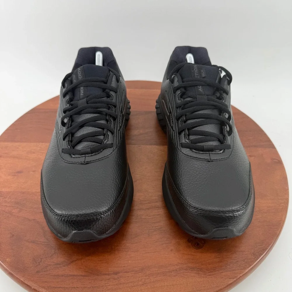 Brooks Addiction Walker 2 Black Leather Comfort Walking Shoes Men 11 XWide/4E‎